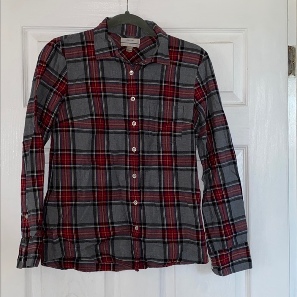 J.Crew Boy Shirt in Grey Tartan button- down Shirt